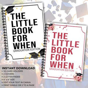 Afstudeercadeaukaartboek, voor wanneer-kaarten, afstudeercadeau onder de 20, middelbare school senior cadeau van ouders, college-survivalkit, AFMETING 4" x 6"