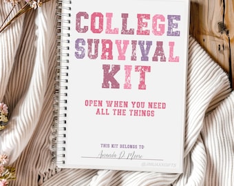 College Survival Kit, Senior Graduation Gift Card Book, Class of 2026 For When Cards, Grad Gift For Her, Editable Instant Download, 2 Sizes