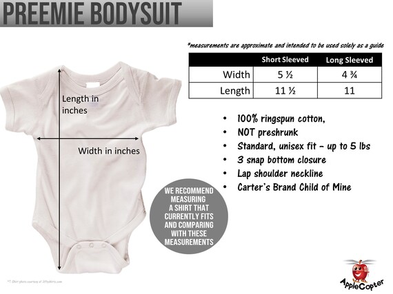 preemie clothes length