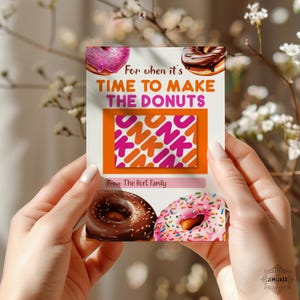Donut Shop Geschenkkartenhalter zum Ausdrucken, Dunking Coffee Geschenkkorb Anhänger, Latte Geschenkkarte, Weihnachts-Donuts Dankeschön für Lehrer, PDF