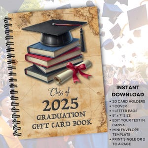 Carnet de cartes-cadeau de remise des diplômes de la promotion 2025, cadeau de lycée pour les moins de 20 ans, kit de survie pour la première année à l'université, kit de soins pour l'université MODIFIABLE