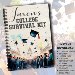 Abitur Geschenkkarte Buch, College Survival Booklet Kit, Für Wenn Karten, Grad Geschenkkarte Geschenk unter 20, High School Senior Geschenk, EDITIERBAR