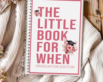 DIY Graduation For When Cards, Graduation Gift Card Book Printable, Grad Cash Gift Idea For Her, Pink Floral Grad Cap, Editable, Two Sizes
