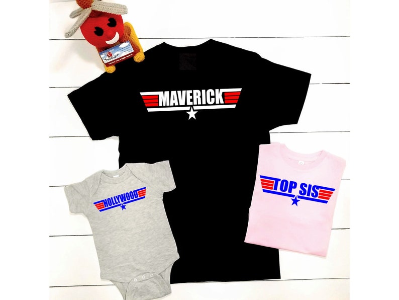 Top Gun Family Shirts Chemises frères et sœurs Top Dad Etsy