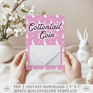 Paashaas geld contant geld cadeaukaarthouder voor tienermeisjes, paasmandvuller, paasgeld cadeau voor haar, contant geldenvelop, katoenstaartkonijn