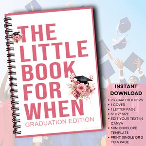 High School Graduate Gift Card boek, eerste jaar van College Survival Kit, College Care Package voor haar, BEWERKBARE Instant Download Grad Gift