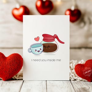 Presente engraçado para amantes de café de dia dos namorados, cartão de dia dos namorados para impressão para ele, cartão de aniversário sujo, trocadilhos fofos com comida, trocadilho sobre amor por café, PDF