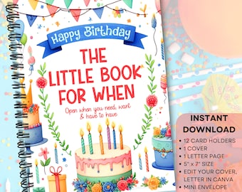 Birthday Gift Card Book, Gift Card Album For Birthday, Birthday Card Book Holder, Group Gift For Birthday, Editable Birthday Card Template