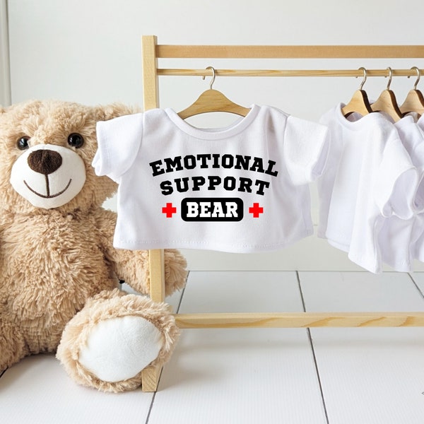 Emotional Support Stuffed Animal Shirt, Anxiety Soothing Teddy Bear Outfit, Sensory Comfort Bear, Custom Autism Toy, Grief Bear Shirt Gift