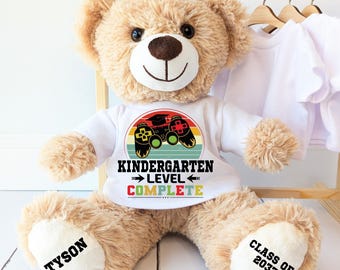 Gamer Themed Kindergarten Graduation Gift Bear, Keepsake Grad Gift, Graduation Gift For Gamer Kid, Personalized Class of 2025 Bear, 10 in