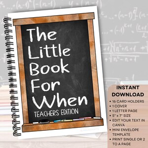 Presente de agradecimento para professores, livro de cartões-presente para professores, presentes para a semana de agradecimento aos professores, porta-cartões-presente para professores, download instantâneo