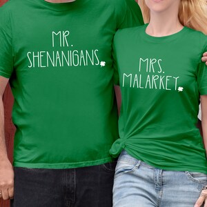 Couples St. Patrick's Day Shirts, Mr. Shenanigans, Mrs. Malarkey, Irish Wedding Gift, Mr & Mrs Shirts, Matching St. Patrick's Day Shirts