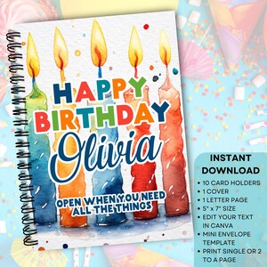 Libro di biglietti regalo di buon compleanno, MODIFICABILI, biglietti di compleanno personalizzati, biglietti di auguri di compleanno per adolescenti, biglietti fai da te per quando, pacco regalo di compleanno