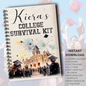 Abitur Geschenkkarte Buch für Sie, College Survival Booklet Kit, Für Wenn Karten, Grad Geschenkkarte unter 20, High School Senior Geschenk, EDITIERBAR