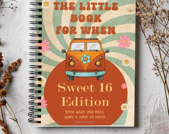 Sweet 16 Gift Card Book Printable, Retro Groovy Teen Birthday Gift, Teen Girl Birthday Idea, Editable In Canva, Instant Download, Size 5x7