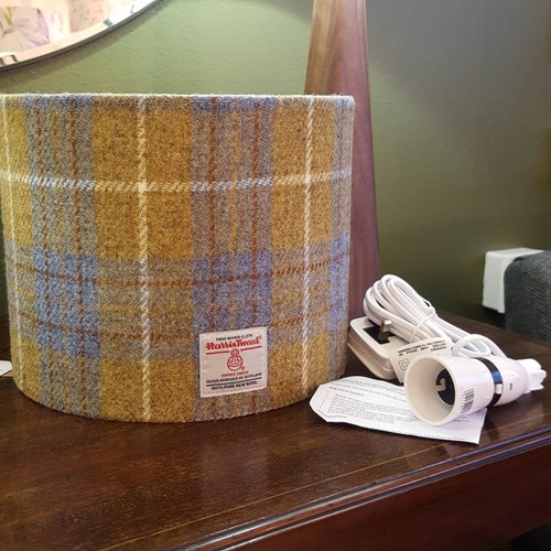 Gin Bottle Lamp Kit With a 20cm Tartan Harris Tweed Lampshade Etsy UK