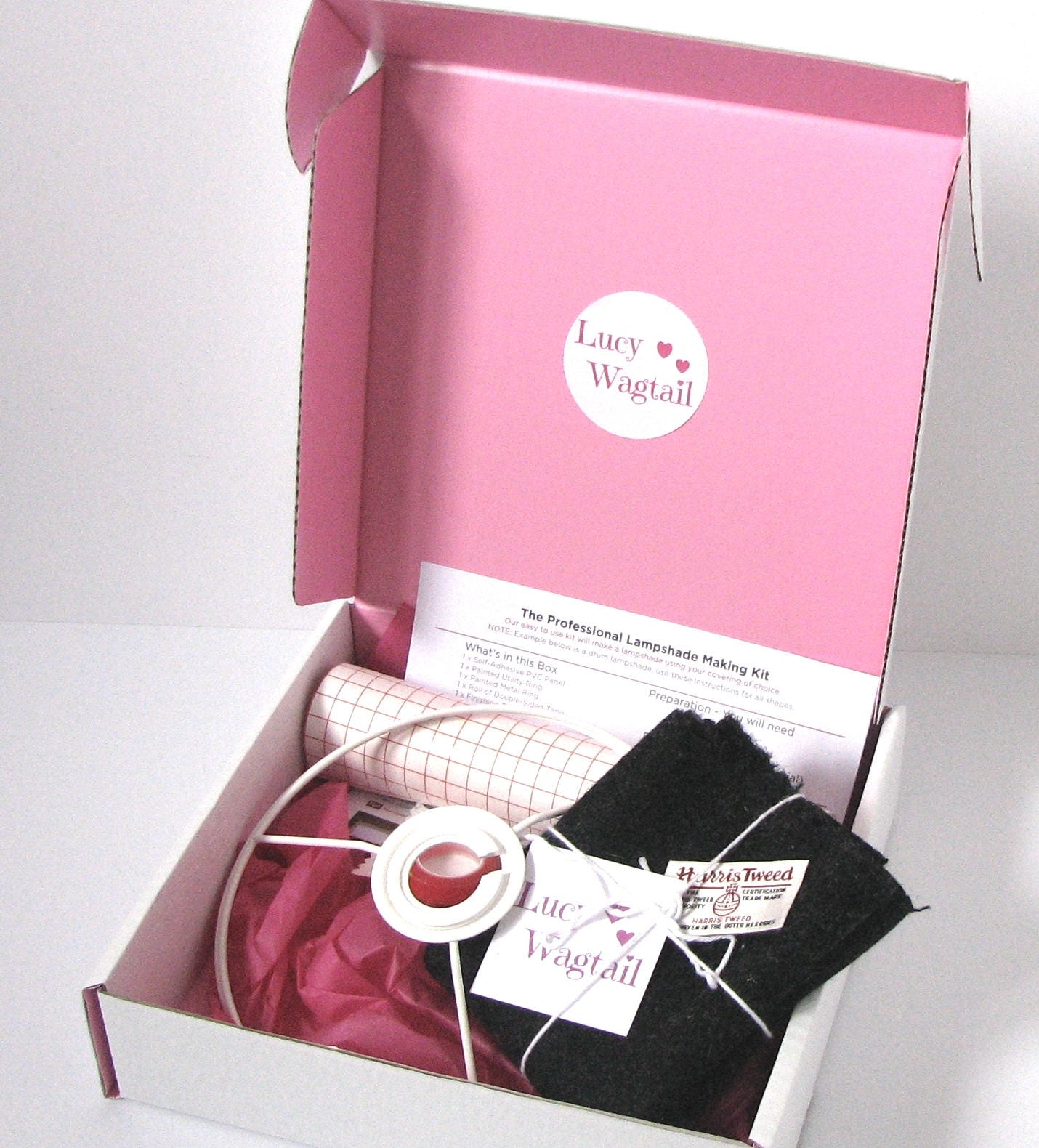 Harris Tweed Bottle Lamp Making Kit With Gin Or Whisky