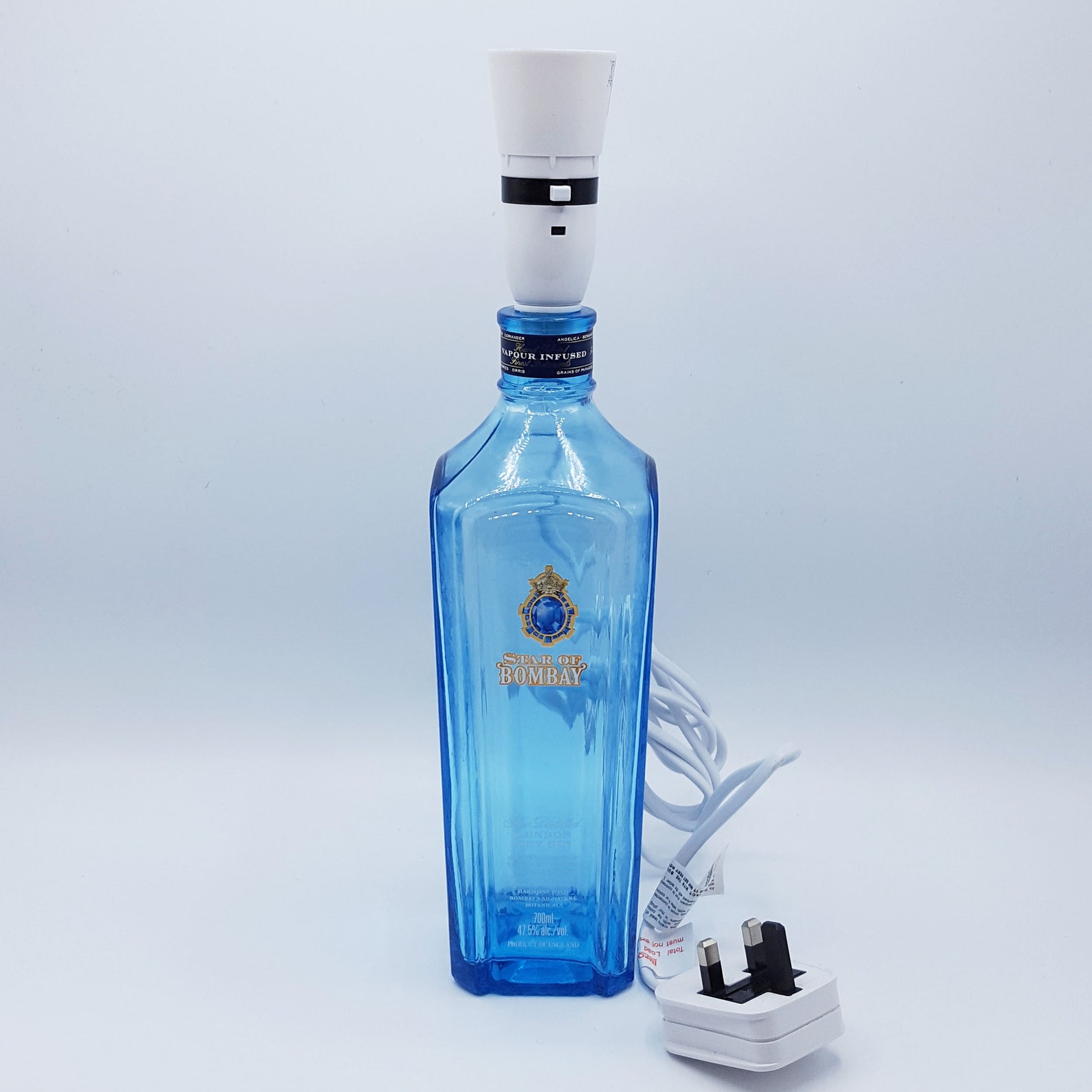 Gin Bottle Lamp Kit With a 20cm Tartan Harris Tweed Lampshade Etsy UK