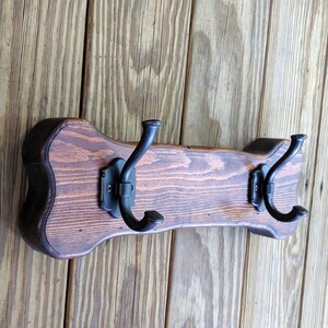 Dog Leash and Collar Hook - Dog Bone Made With Reclaimed Wood & Premium Decorative Hooks