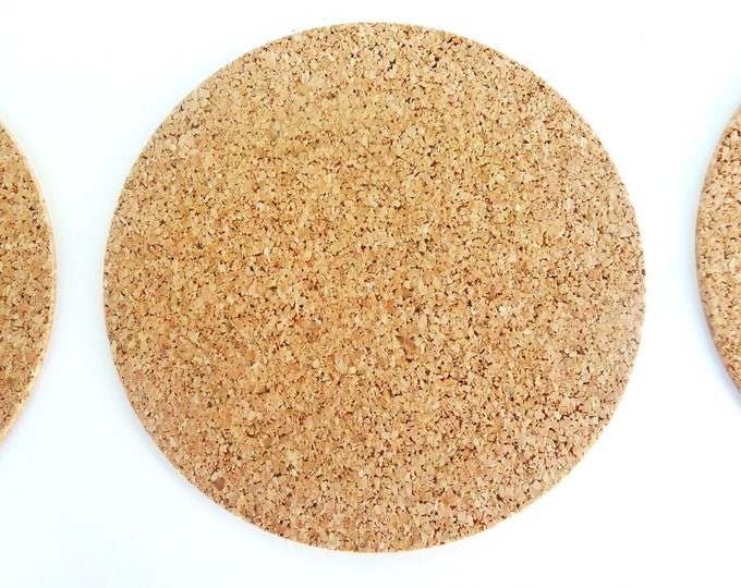 20 or 40 3 X 1/16 Cork Discs Cork Backing for Ceramic Coasters, Rustic