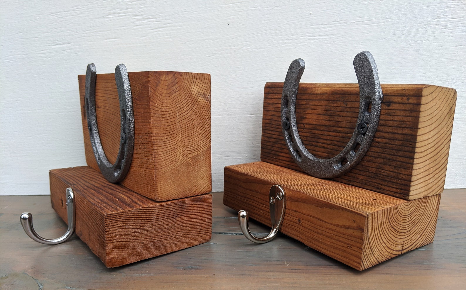 Rustic Horseshoe Christmas Stocking Holder Set of Two Etsy