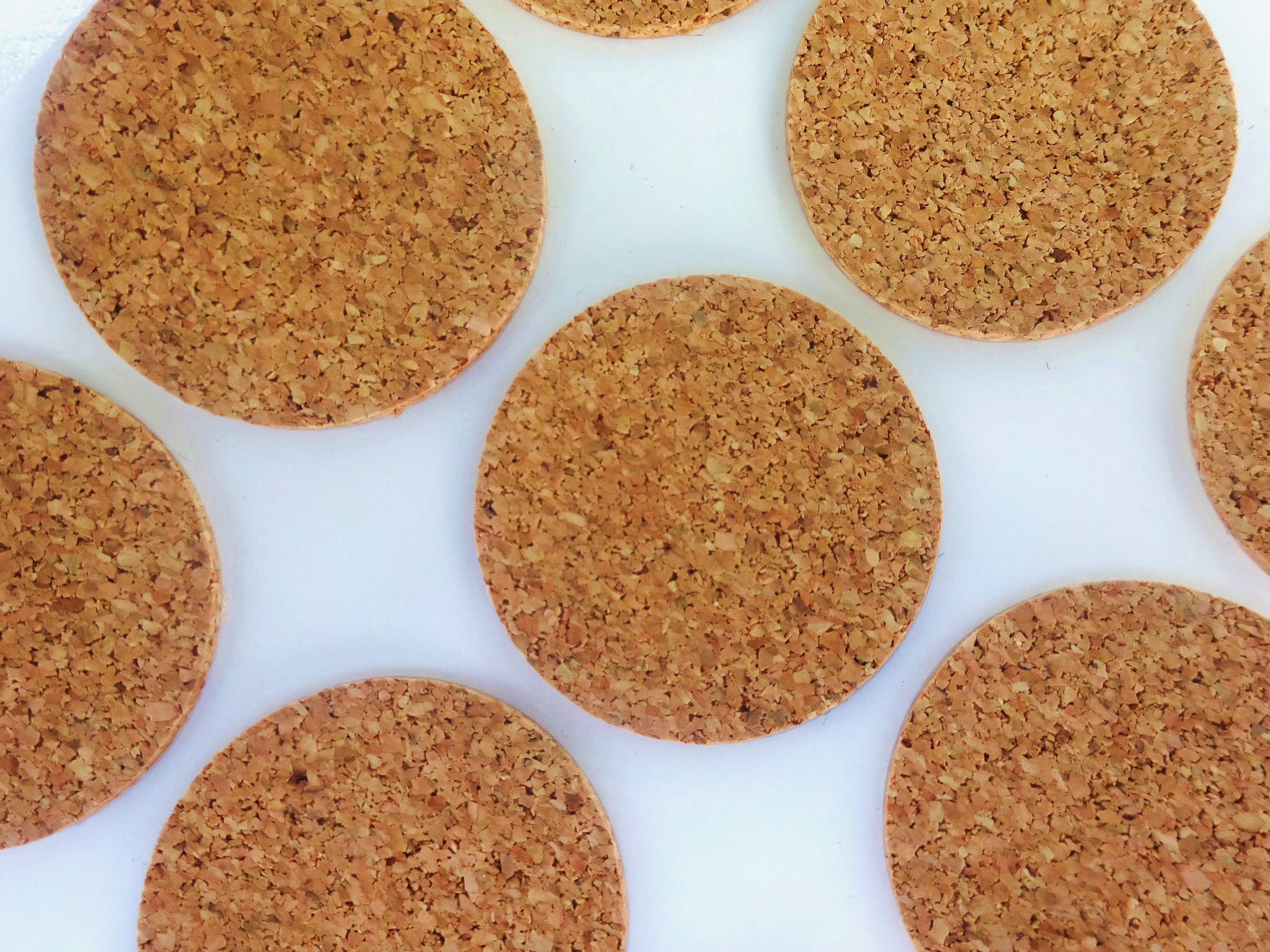 300 1 1/2 x 1/16 Cork Discs Self Adhesive Natural Cork Etsy