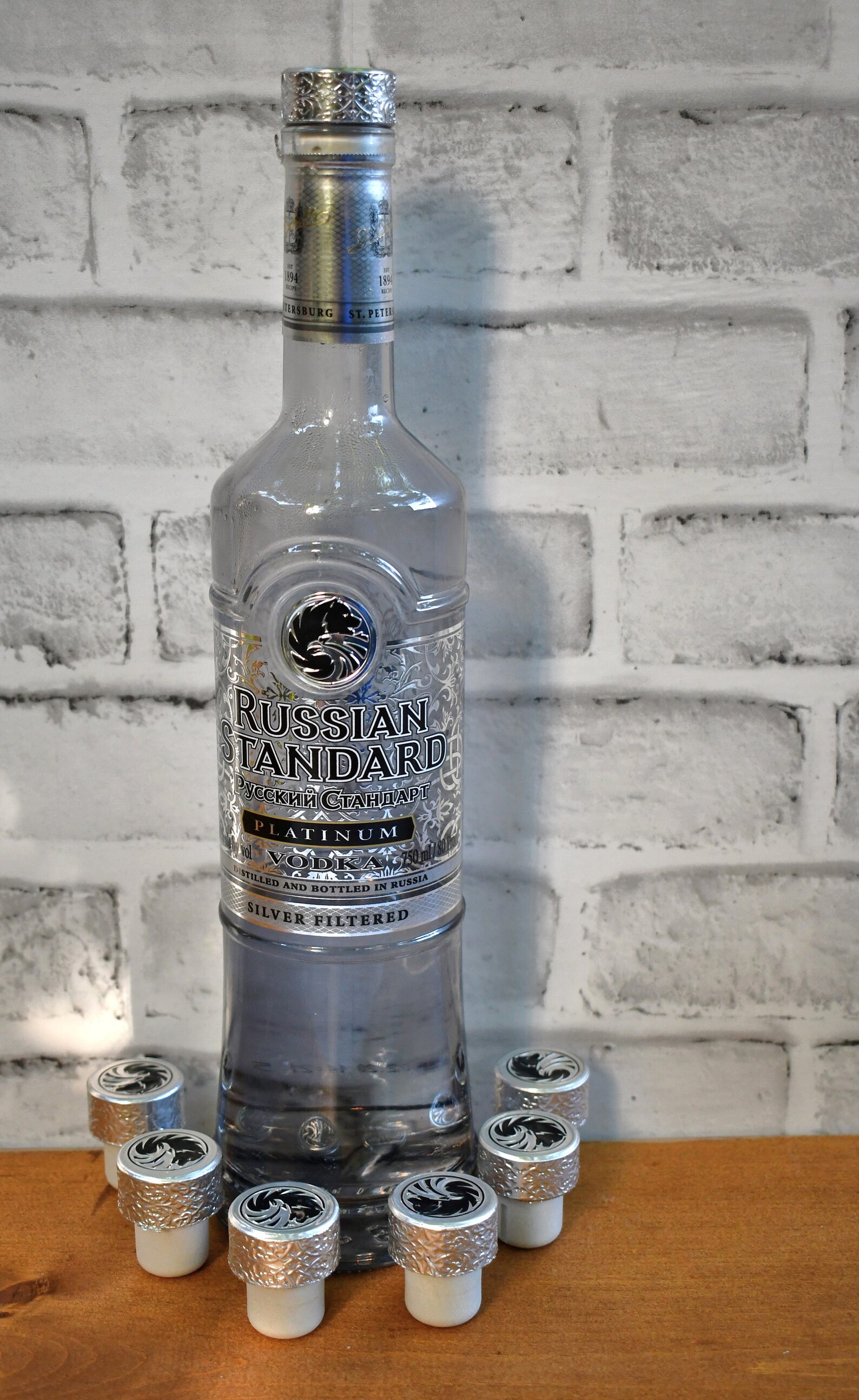 10 Gently Used Russian Vodka Bottle Caps Black & Silver Etsy