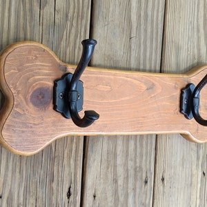 Rustic Dog Leash Holder - Dog Bone Made with Reclaimed Wood
