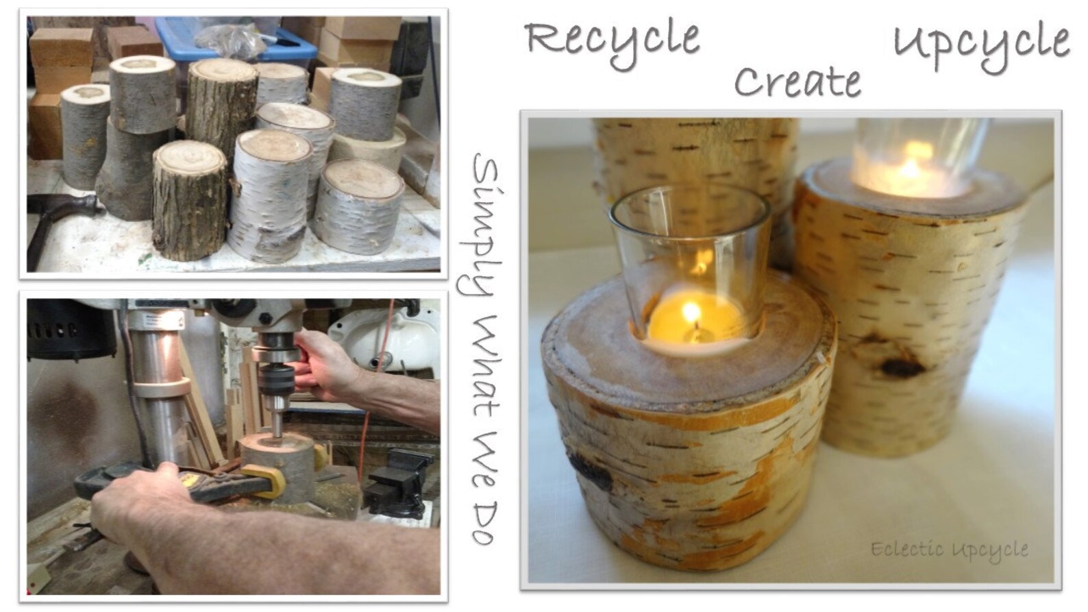 All Natural Wood Rustic Log Candle Holder Ebony Stained & Etsy