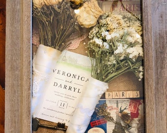 Wedding Shadowbox, Memory Shadowbox, Wedding Bouquet Shadowbox