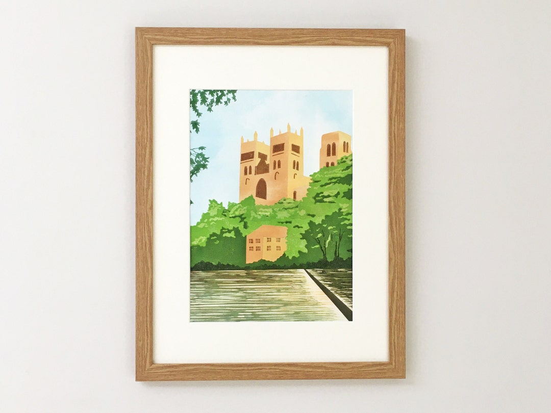 Durham Cathedral and River Wear Print Giclee Print Wall Art Etsy