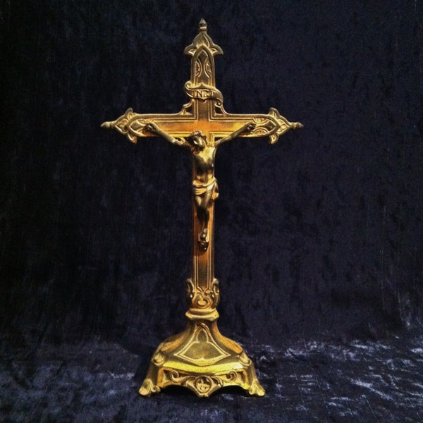 Antique Victorian Free Standing  Crucifix