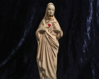 Vintage Ceramic Sacred Heart Of Jesus