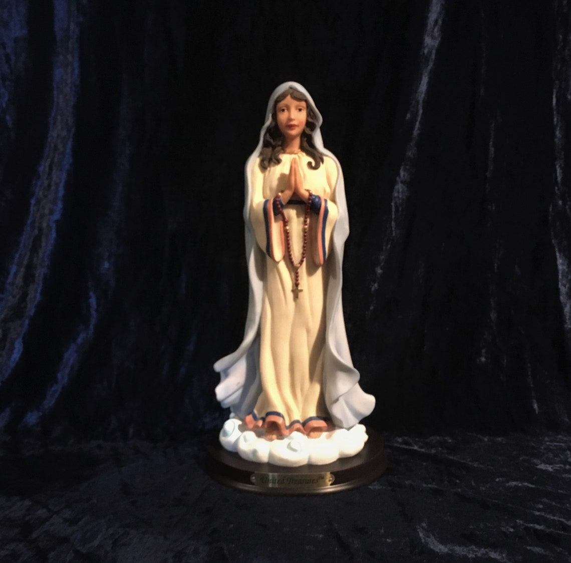 Beautiful Large Vintage Hand Painted Virgin Mary Statue On image 0
