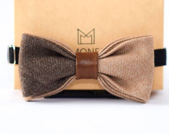 brown bow tie etsy
