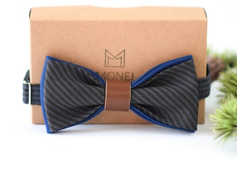 Nœud papillon gris bleu pour hommes, nœud papillon de mariage bohème pour garçons d’honneur de mari, cadeau de fête des pères, cadeaux pour hommes d’affaires