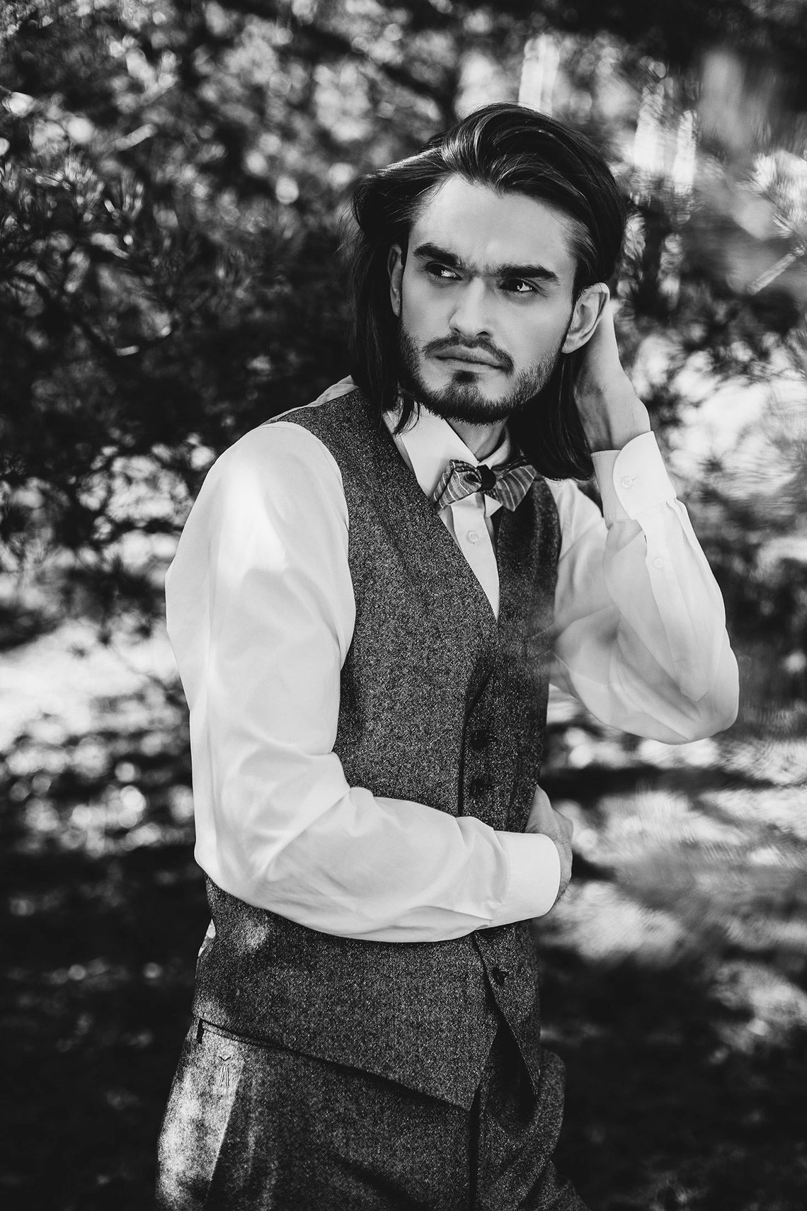 Gray Boy Bow Tie Wool Bow Tie for Kid Baby Gift for Boy Kid Etsy