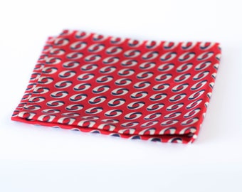 Fazzoletto da taschino in seta rossa, fazzoletto da sposa fantasia per uomo, fazzoletto retrò, regalo per papà