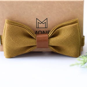 Sand Linen Bow Tie for Men | Beige Rustic Wedding Bowtie | Pre-Tied Bow Tie for Groom & Groomsmen | Boho Beach Wedding Accessory