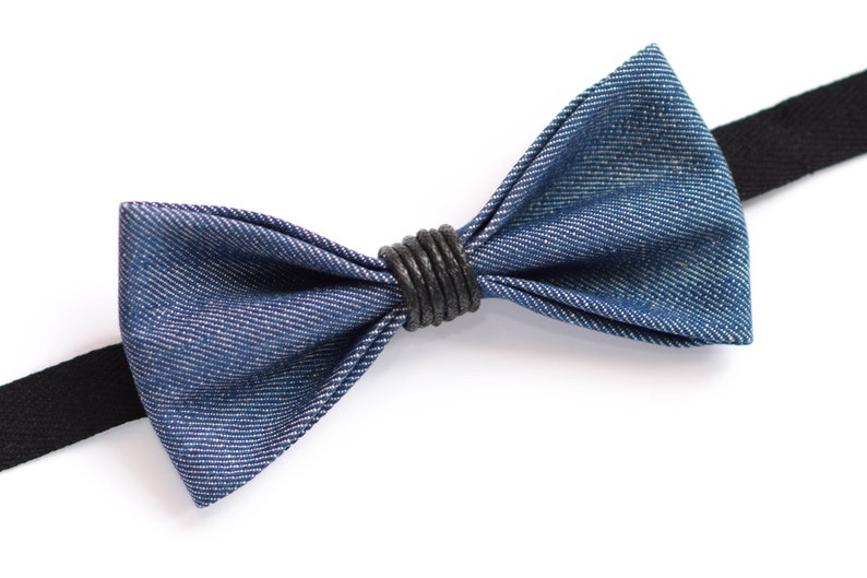 Blue Denim Bow Tie for Men Wedding Bow Tie for Groom | Etsy