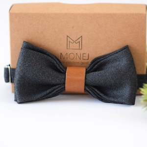 Navy Blue Bow Tie for Men, Retro Wool Wedding Bow Tie for Groom Groomsmen, Gift for Daddy Husband, Fathers Day Gift