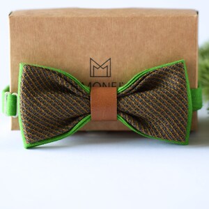 Modern Linen Bow Tie for Men, Rustic Boho Wedding Bowtie for Groom Groomsmen, Gift for Men Him
