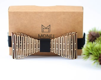 3 D Wooden Bow Tie for Men, Wood Accessories for Men Groom Groomsmen, Wedding Bow Tie, Gift for Men Him