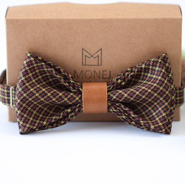 Brown Hopsack Tweed Bow Tie main image 1
