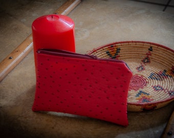 Petite pochette Rouge et Noir similicuir