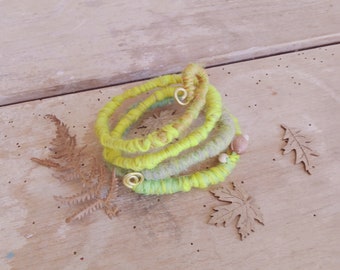 Bracelet serpentin, mémoire de forme amovible vert