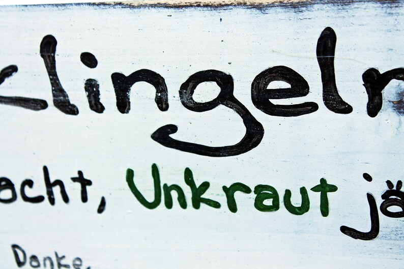 Holzschild bitte klingeln Garten Schild Unkraut jäten | Etsy