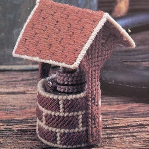 Modello in tela di plastica, confezione da 7 pezzi, grazioso ornamento da tavolo a forma di pozzo dei desideri per casa delle bambole, primavera, estate, autunno, inverno