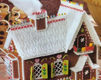Mönster av plastduk i 7-pack, vackert pepparkakshus, jul-/vinterdekoration