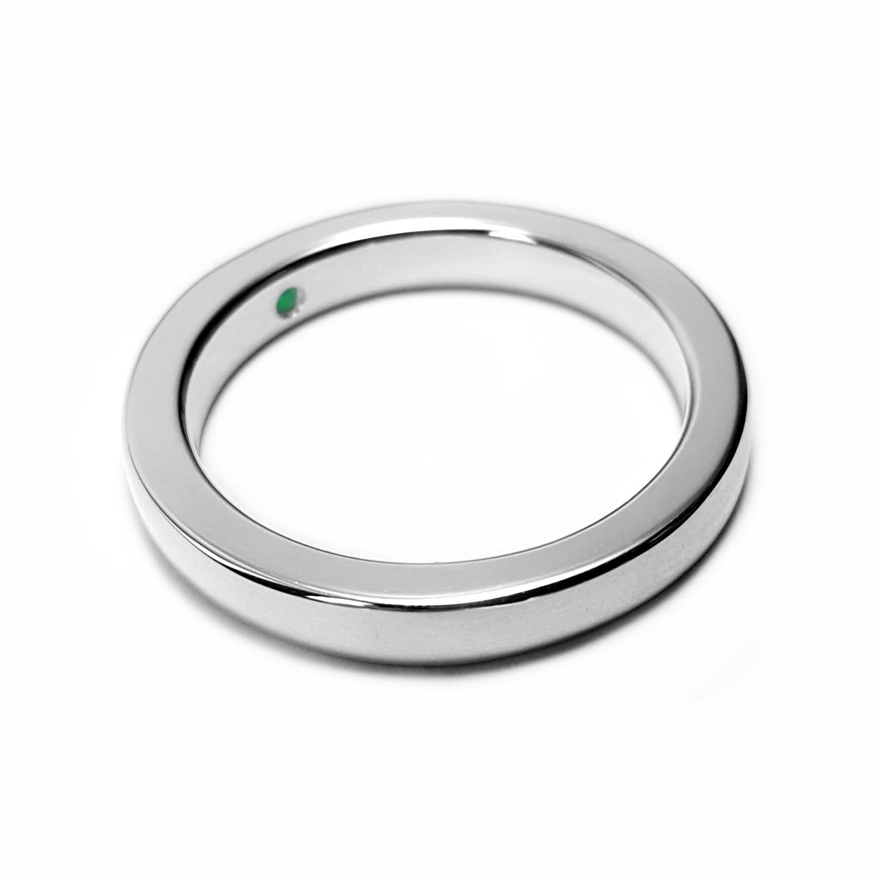 Thin Emerald Band in Sterling Silver Emerald Band Emerald Etsy